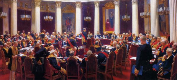 Репин И.Е. Торжественное заседание Государственного совета 7 мая 1901 года, в день столетнего юбилея со дня его учреждения. 1903