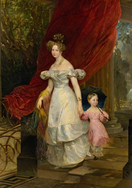 Брюллов К.П. Портрет великой княгини Елены Павловны с дочерью Марией. 1830