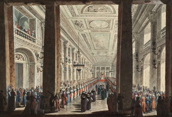 Воронихин А.Н. Прием Екатериной II турецкого посольства в Большой галерее Зимнего дворца. 1793