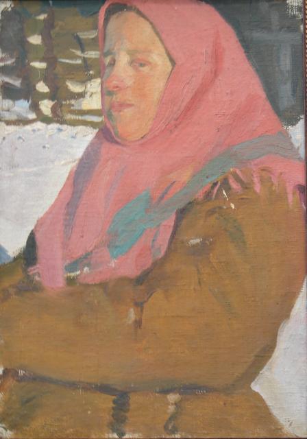 Женщина в красном платке советское фото