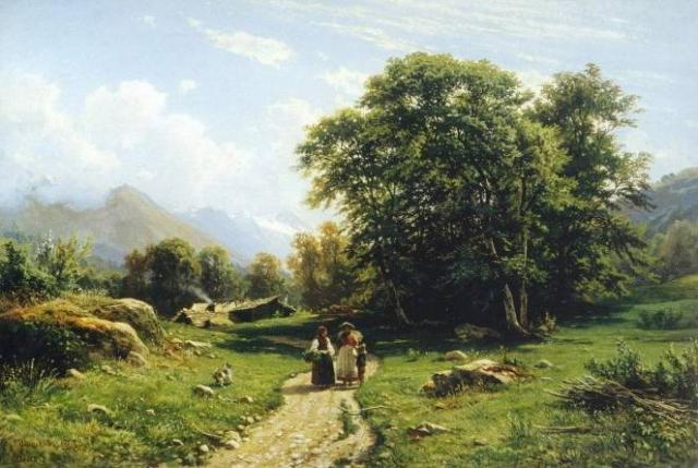 Швейцарский пейзаж.1866.