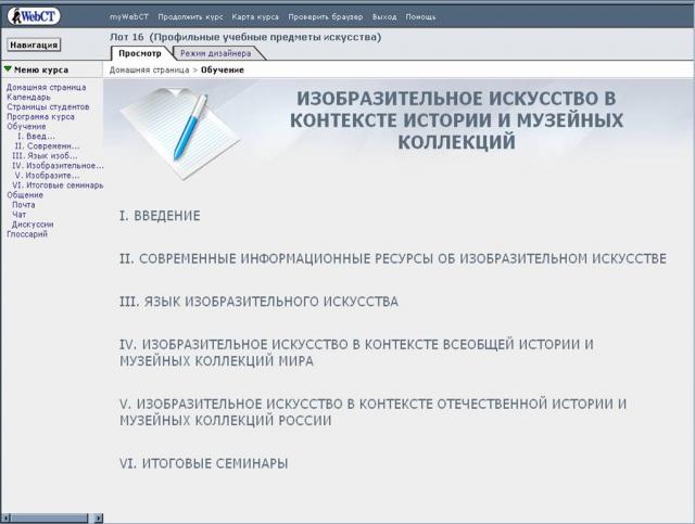 Дистанционный курс «Изобразительное искусство в контексте истории и музейных коллекций»