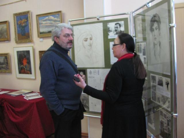 Выставка Александра Киселёва "Музы весны" в школе № 601