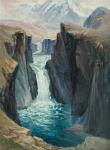 Водопад в ущелье Елангаш, х.м., 56х75, 1999 г.