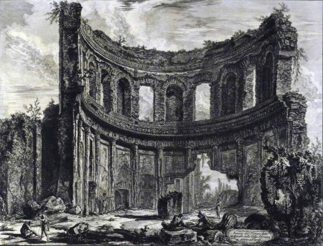 Джованни Батиста Пиранези. Руины так называемого храма Аполлона на вилле Адриана. 