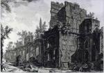 Джованни Батиста Пиранези. Развалины здания, предназначенного для размещения солдат,  близ виллы Адриана в Тиволи. 