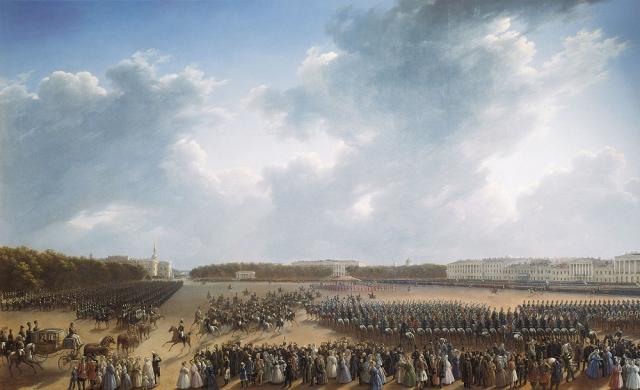 Чернецов Г.Г. Парад по случаю окончания военных действий в Царстве Польском 6 октября 1831 года на Царицыном лугу в Петербурге