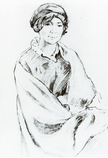 Добужинский М.В. Портрет А.К. Бенуа, жены художника А.Н. Бенуа. 1915. ГРМ